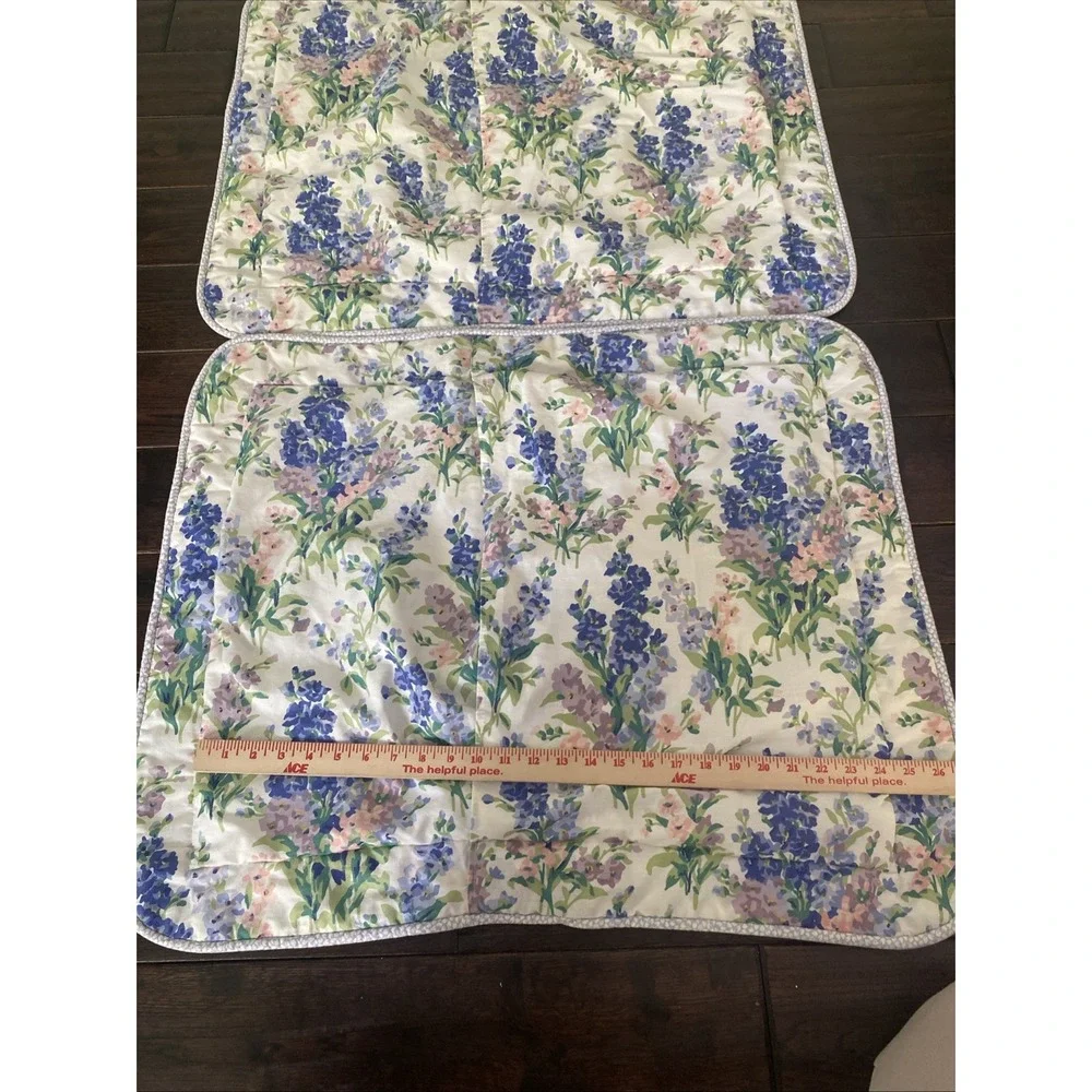 2 Vintage Laura Ashley Abbeville Stocks Standard Pillow Shams Padded Top